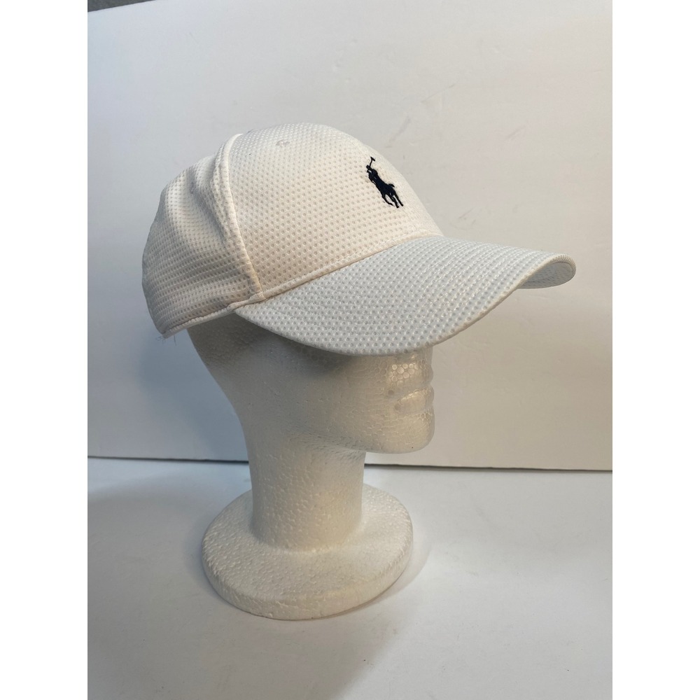 Polo Ralph Lauren Baseball Cap Mens OS White Textured Performance Hat Preppy - Picture 3 of 8